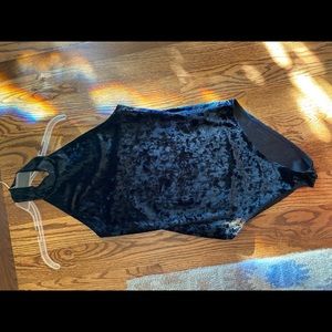 High-neck velvet onsie